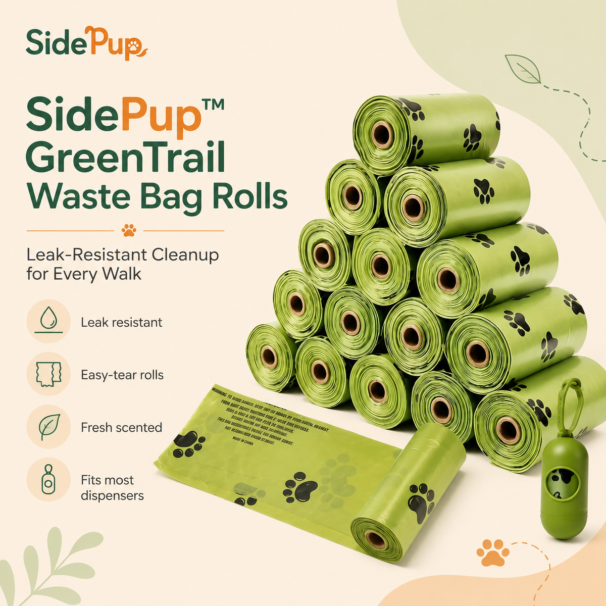 SidePup™ GreenTrail Waste Bag Rolls