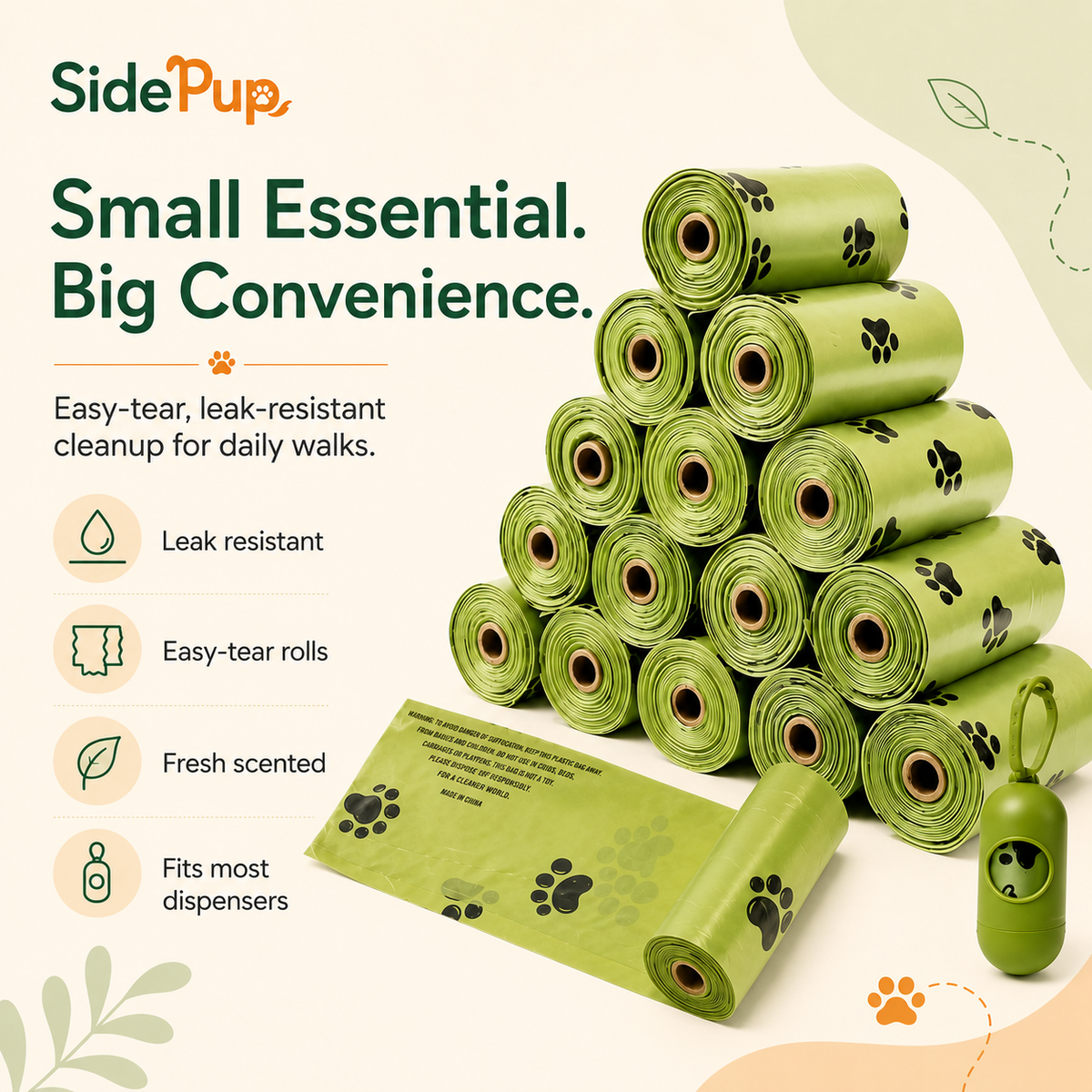 SidePup™ GreenTrail Waste Bag Rolls