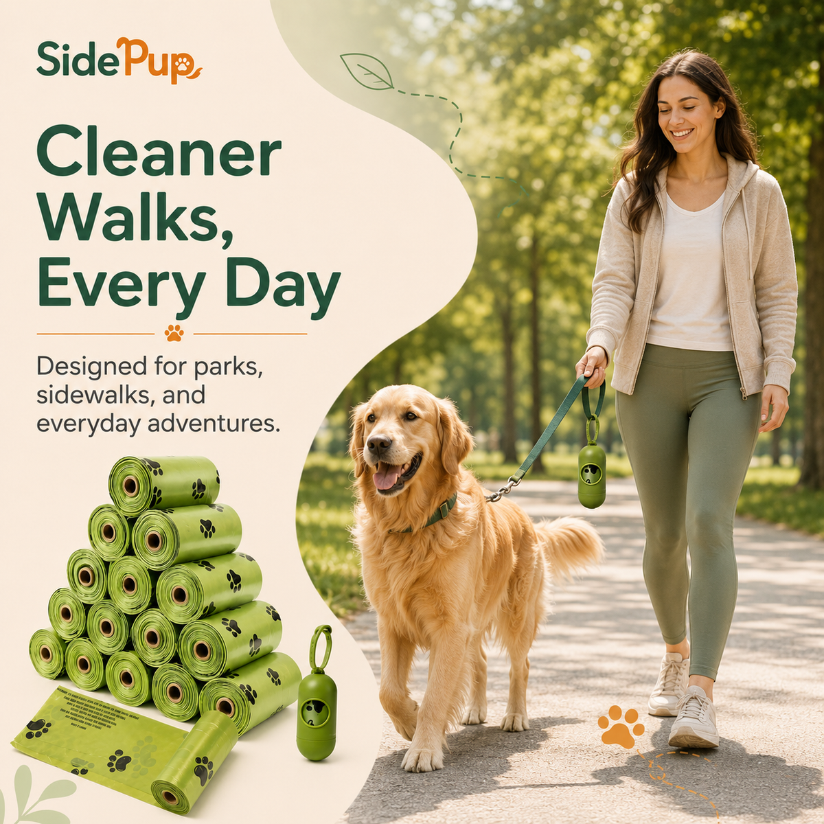 SidePup™ GreenTrail Waste Bag Rolls