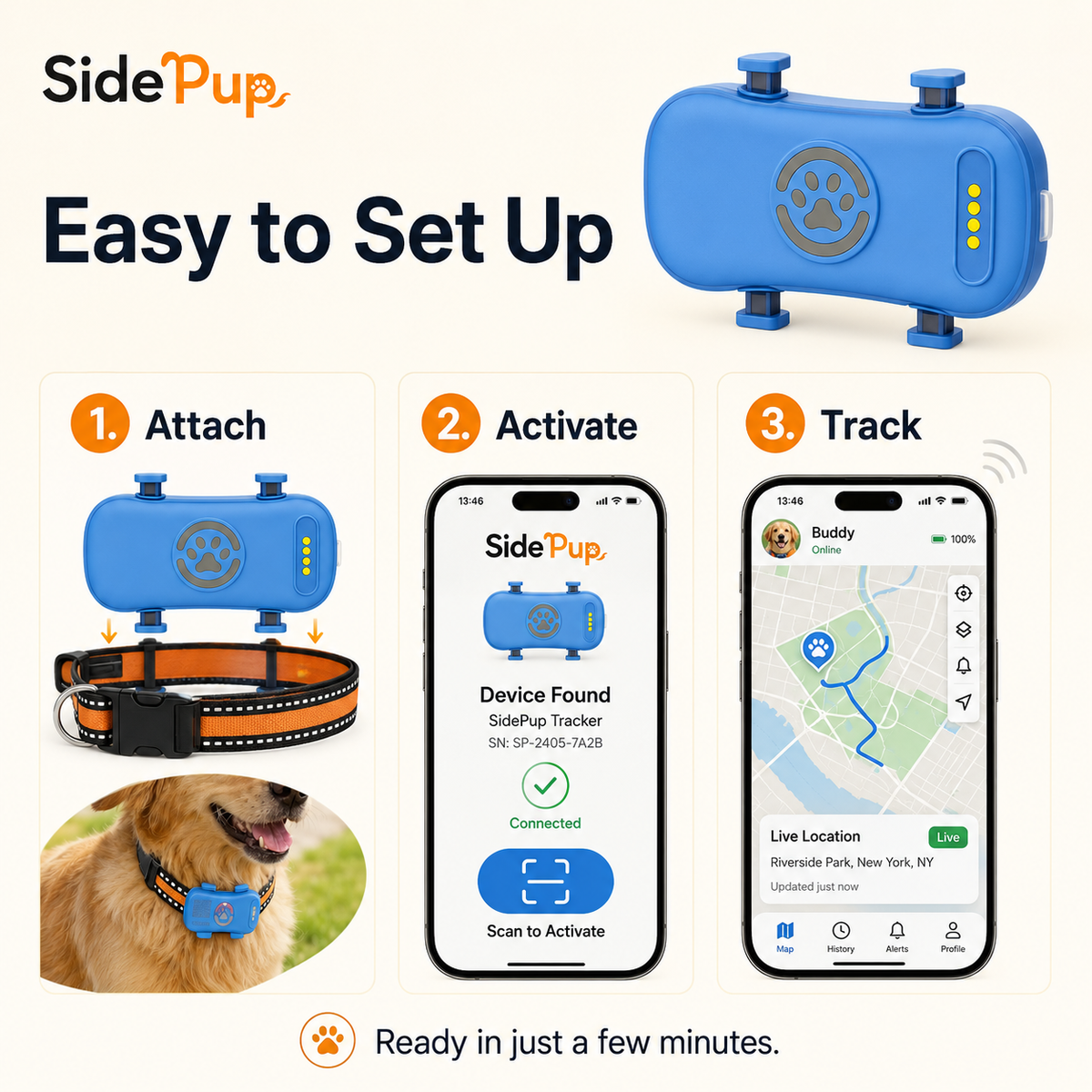 SidePup™ 4G GPS Pet Tracker
