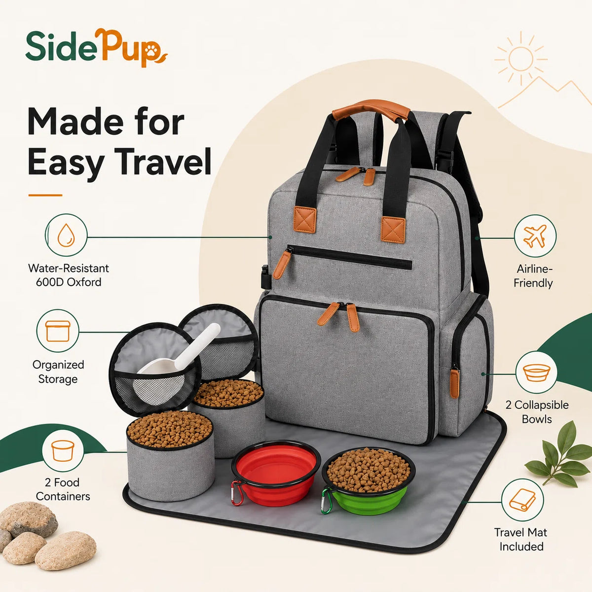 SidePup™ 4-in-1 Pet Travel Backpack
