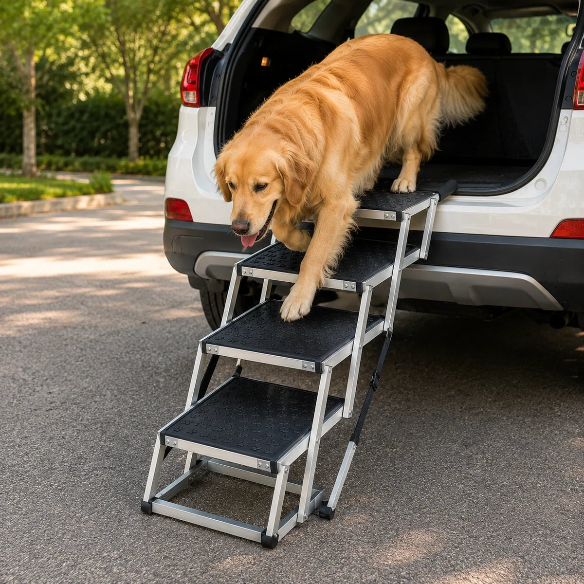 SidePup™ Foldable 4-Step Dog Car Stairs