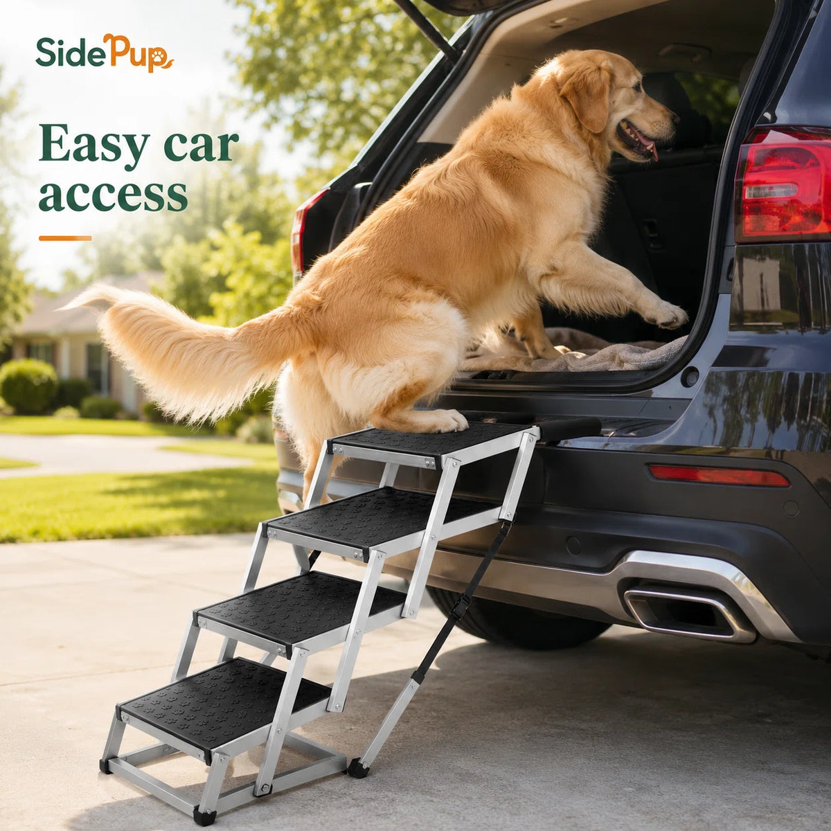 SidePup™ Foldable 4-Step Dog Car Stairs