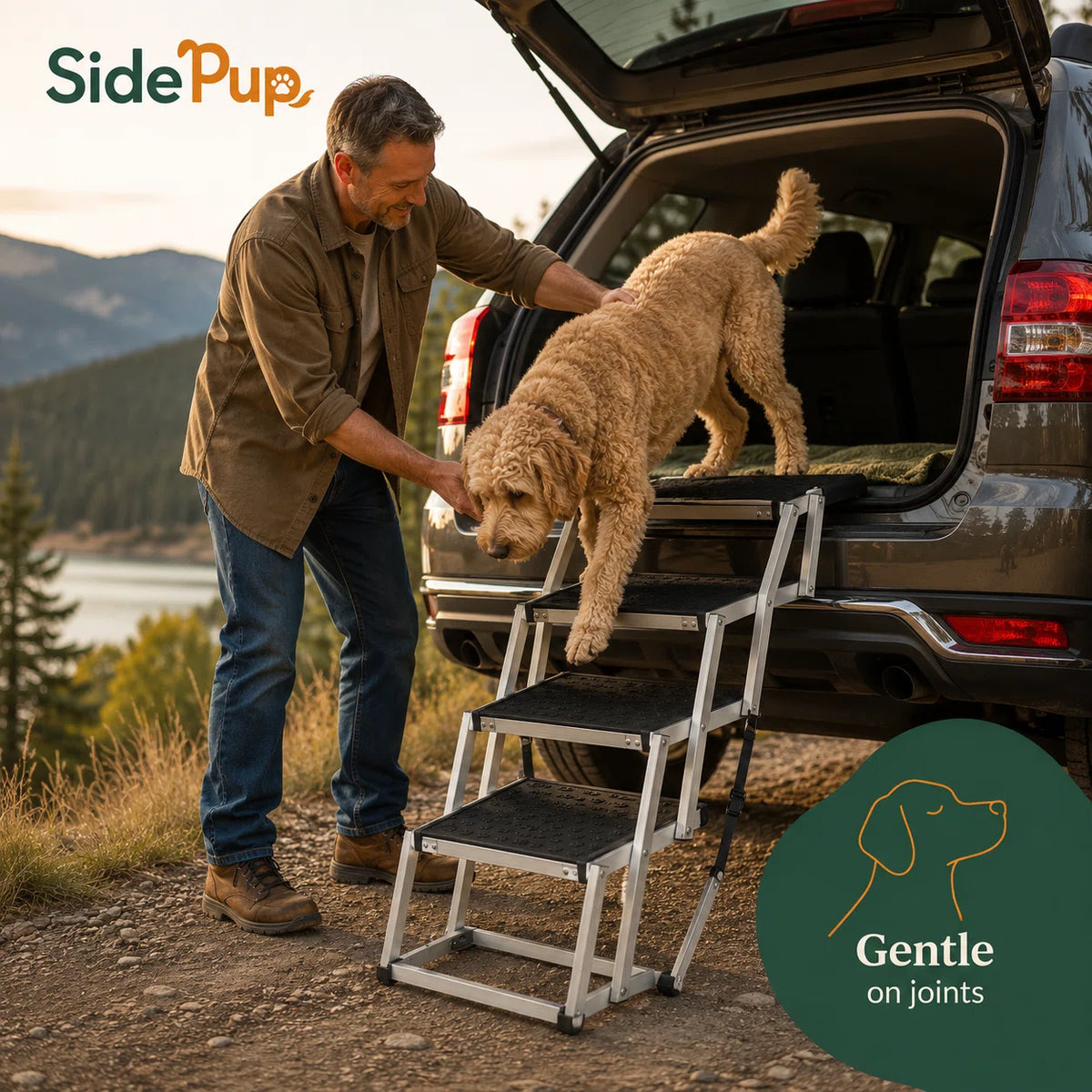 SidePup™ Foldable 4-Step Dog Car Stairs