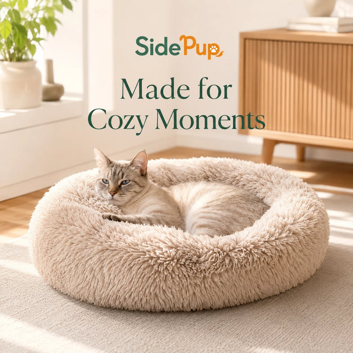 SidePup™ Cozy Donut Pet Bed