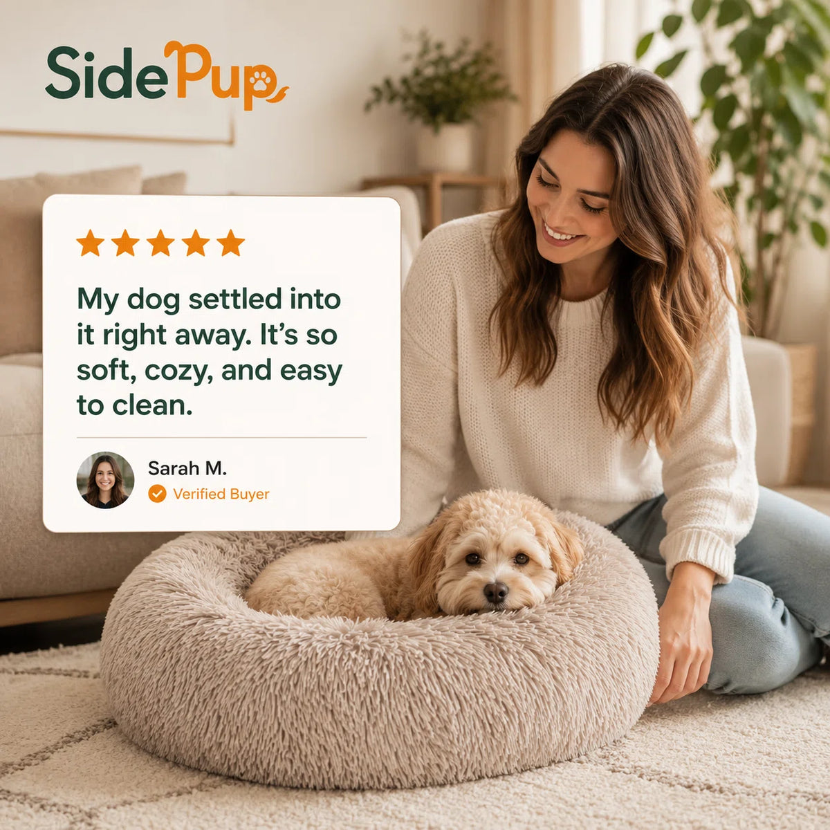 SidePup™ Cozy Donut Pet Bed