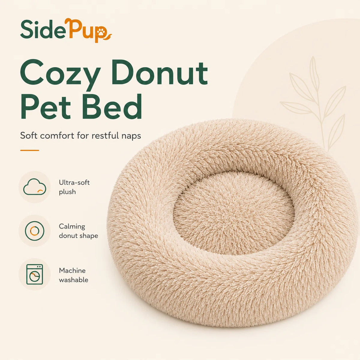SidePup™ Cozy Donut Pet Bed