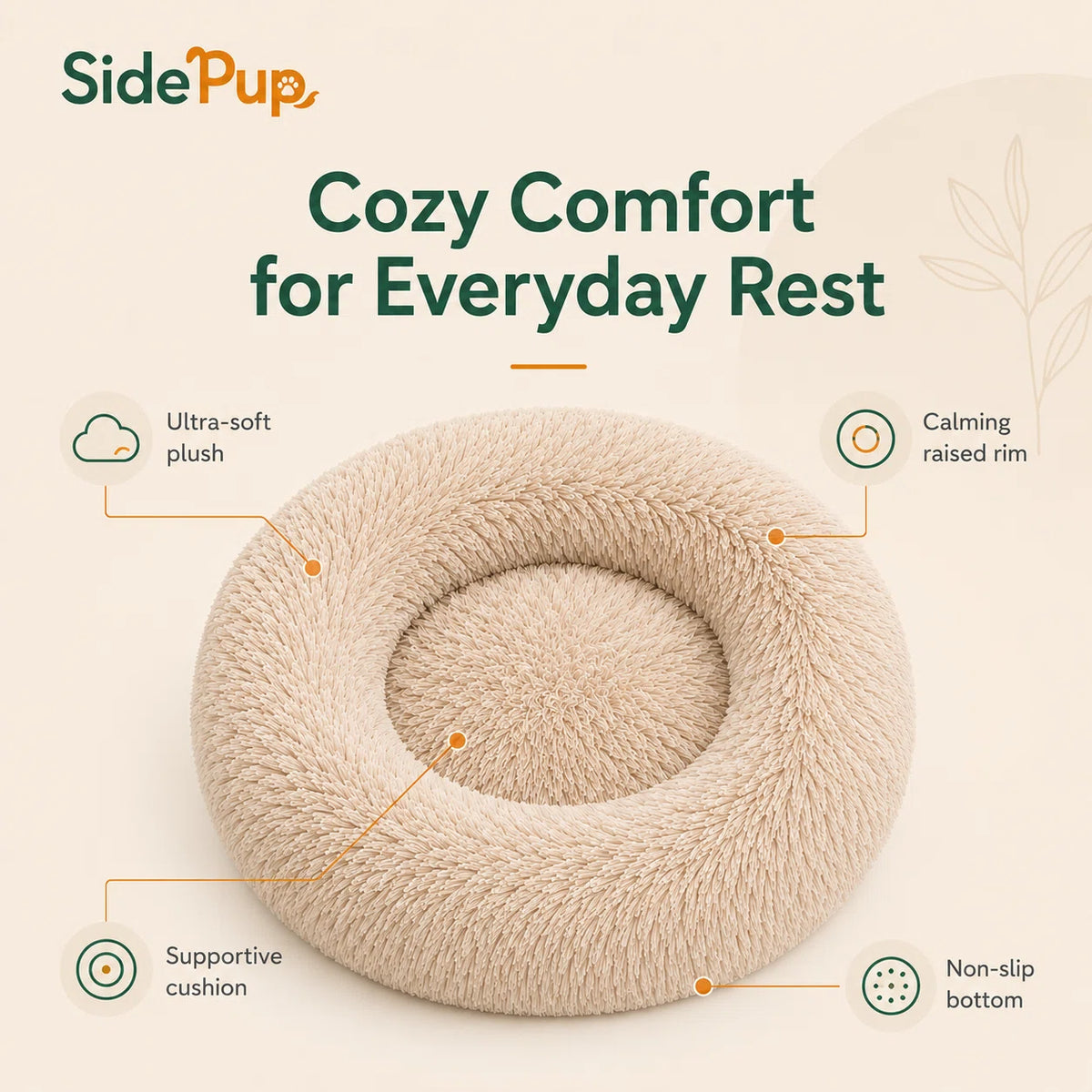 SidePup™ Cozy Donut Pet Bed