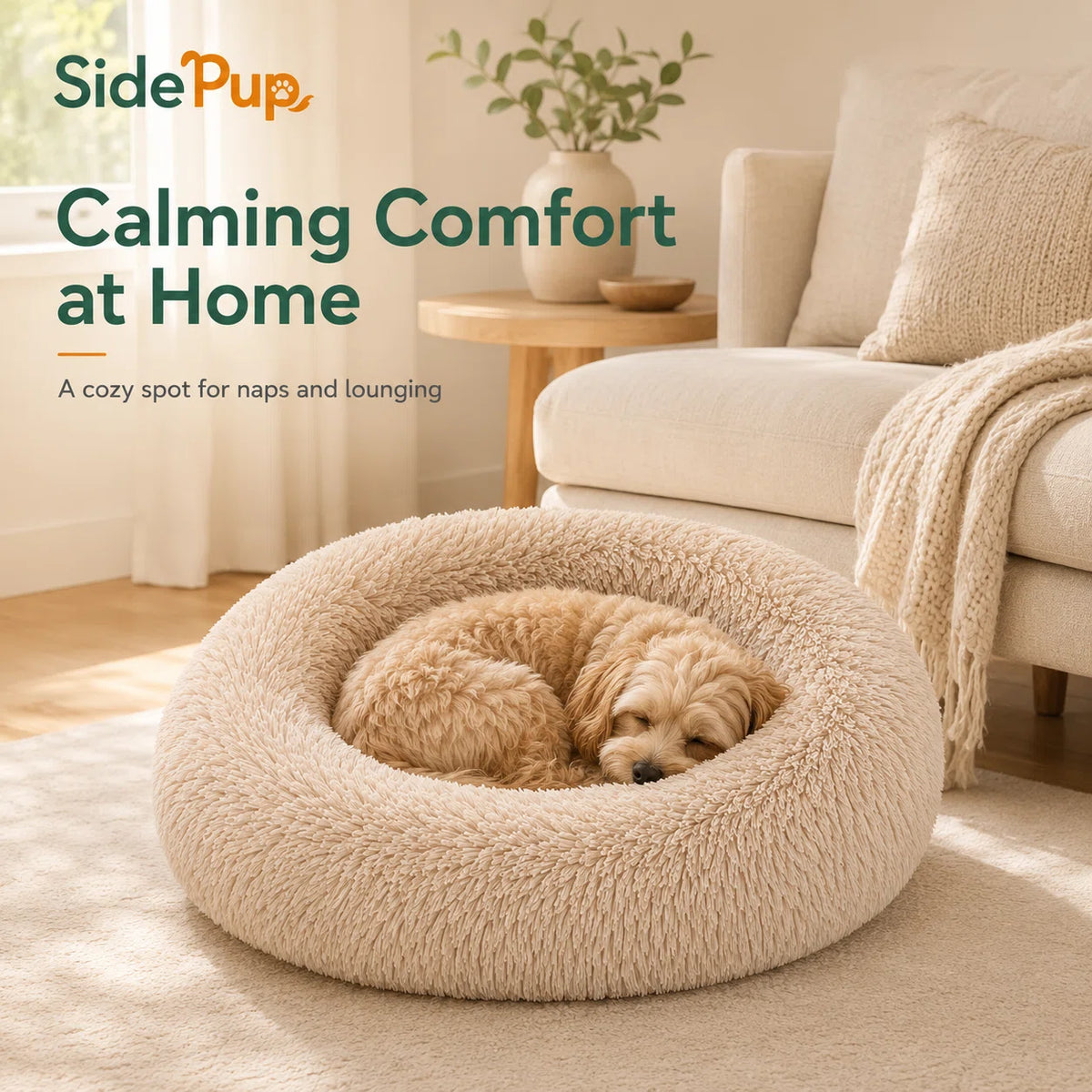 SidePup™ Cozy Donut Pet Bed