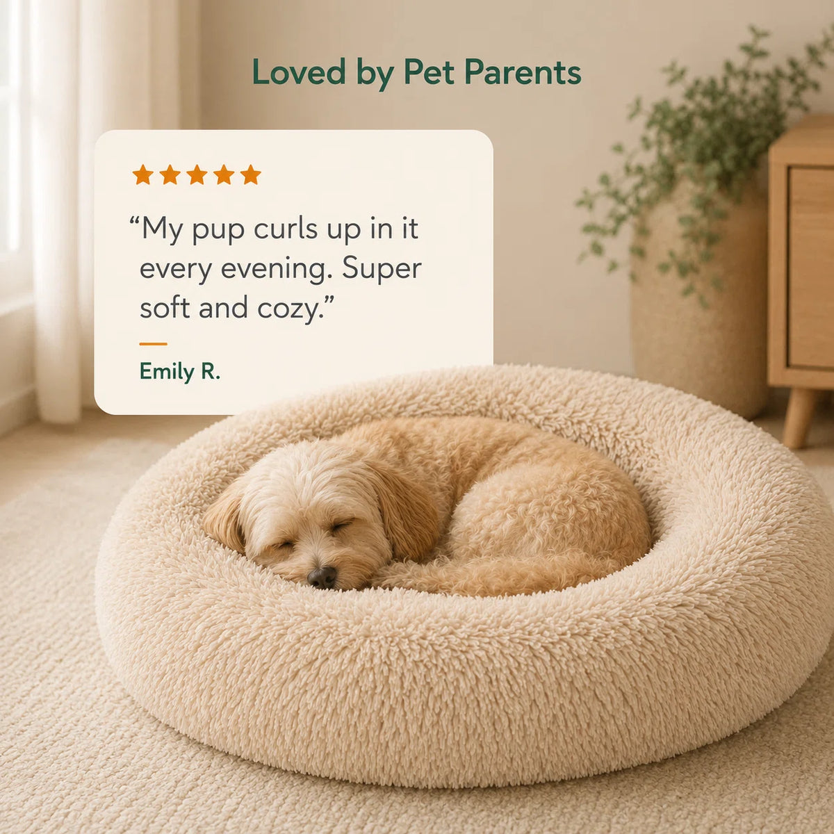 SidePup™ Cozy Donut Pet Bed