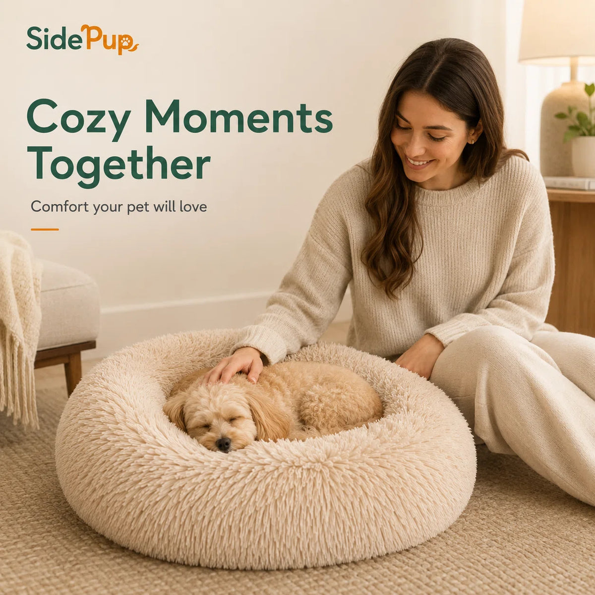 SidePup™ Cozy Donut Pet Bed