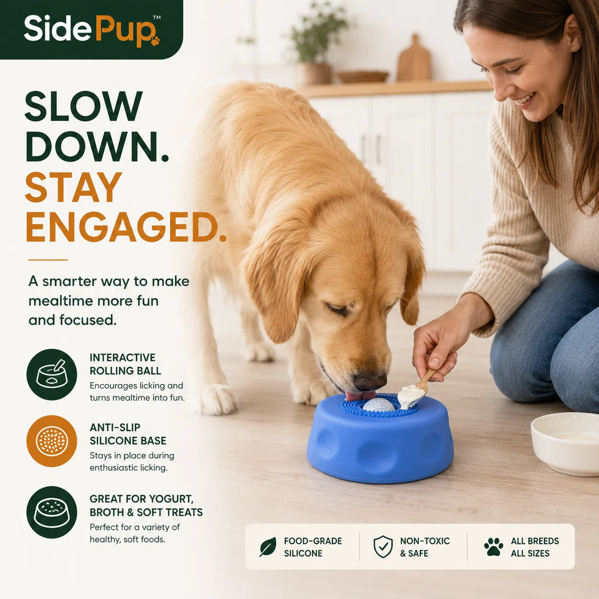 SidePup™ Rolling Lick Bowl