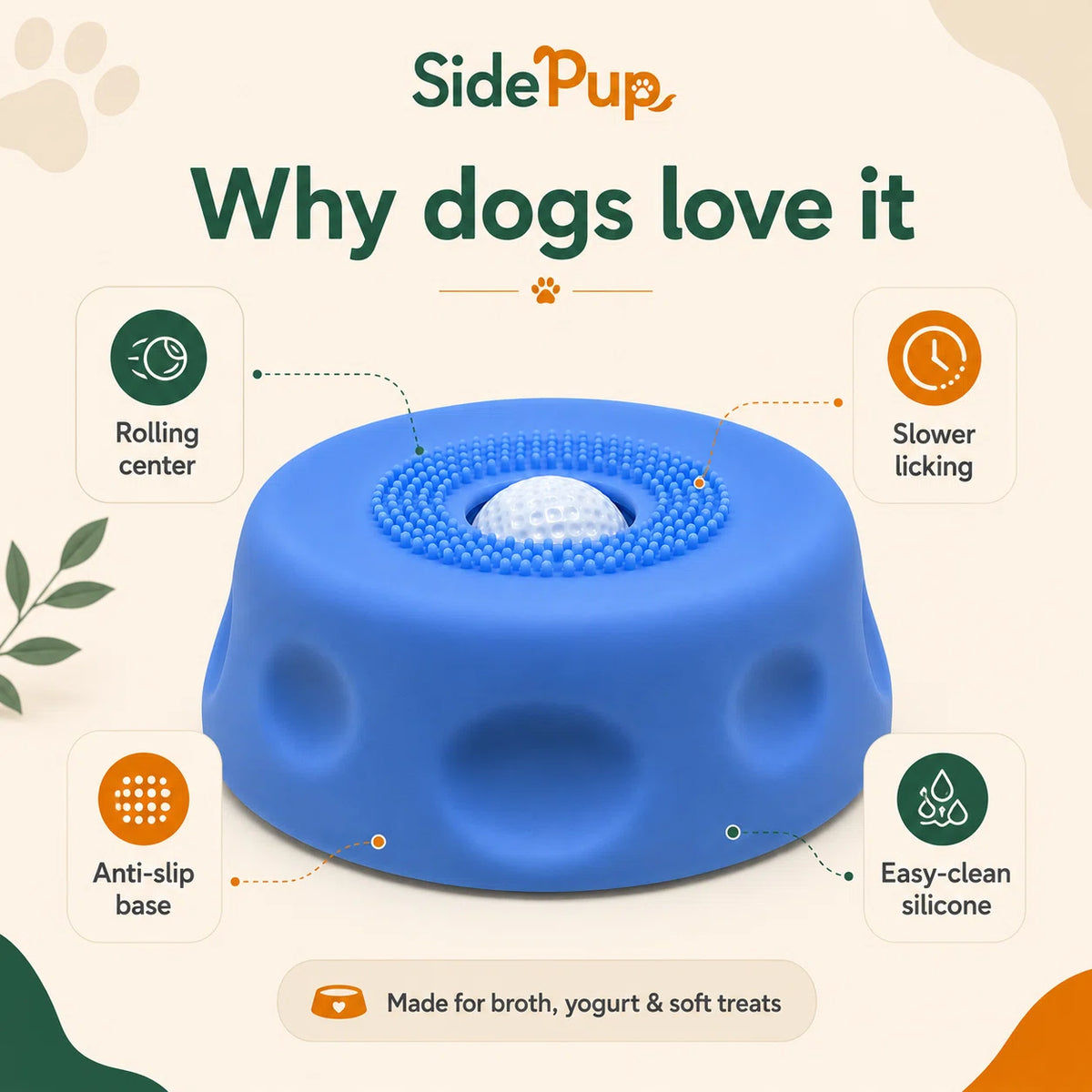 SidePup™ Rolling Lick Bowl