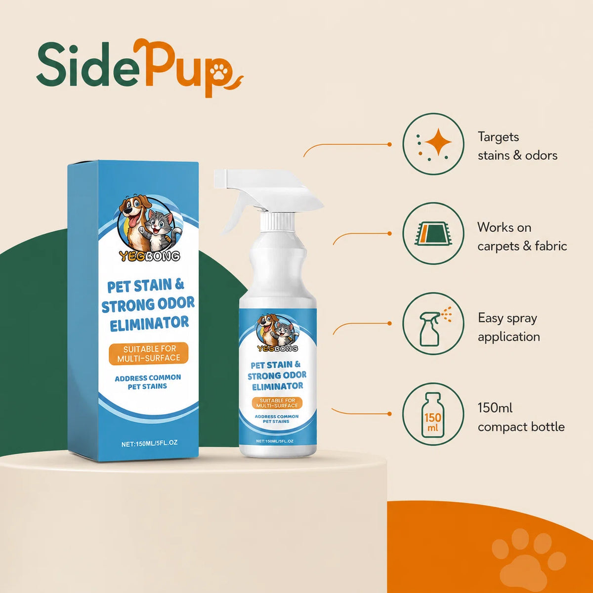 SidePup™ Pet Stain & Odor Remover Spray