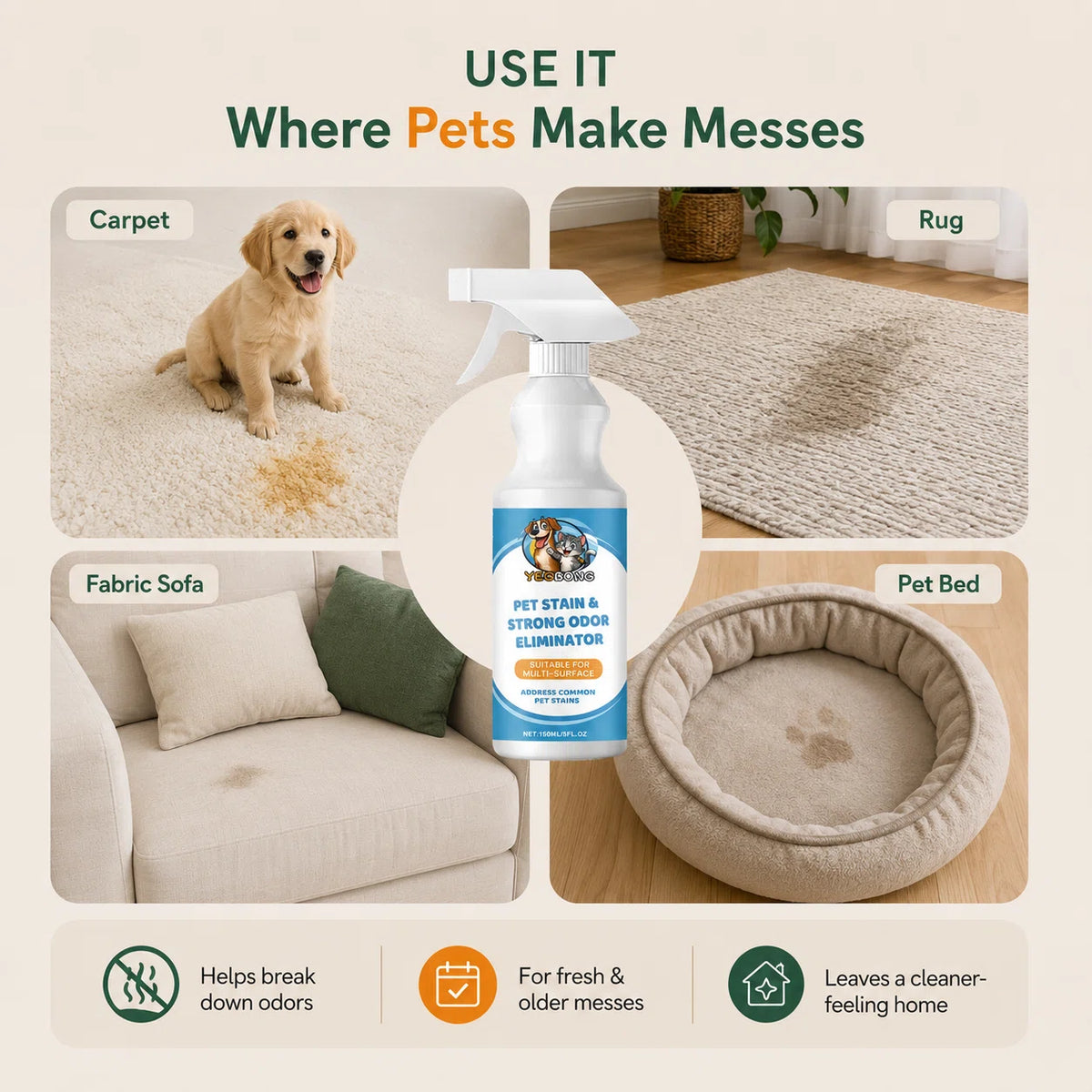 SidePup™ Pet Stain & Odor Remover Spray