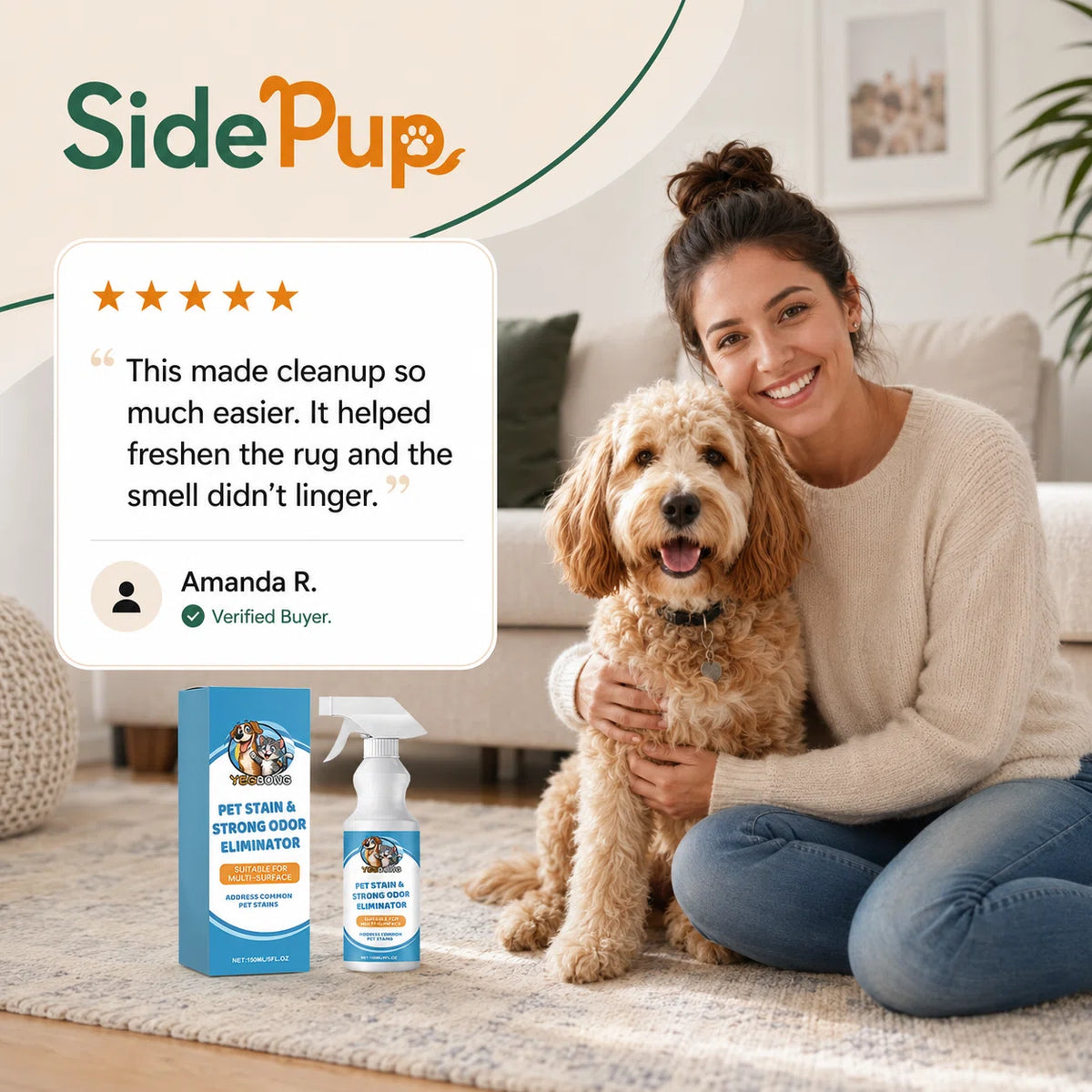 SidePup™ Pet Stain & Odor Remover Spray
